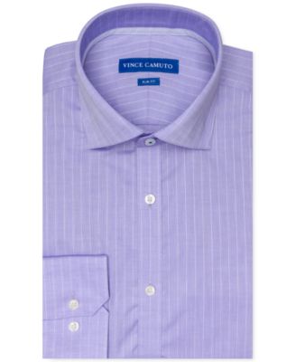 Vince Camuto Men s Slim Fit Stretch Light Purple Tonal Stripe Dress Shirt Macy s