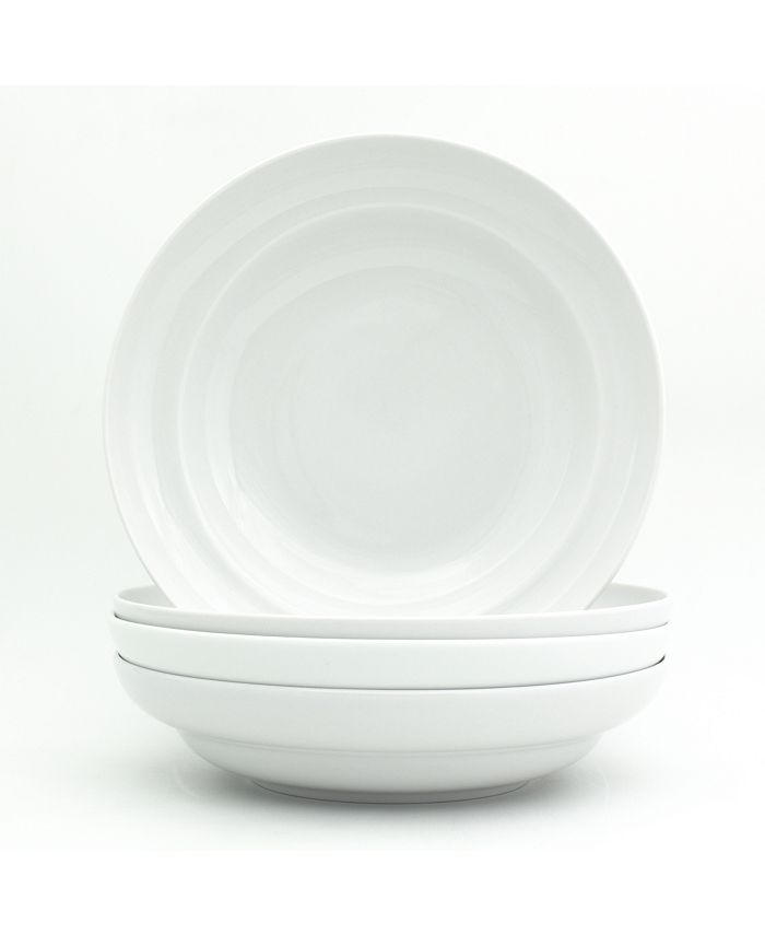 Euro Ceramica - White Essential 4 Piece 9" Pasta Bowl Set