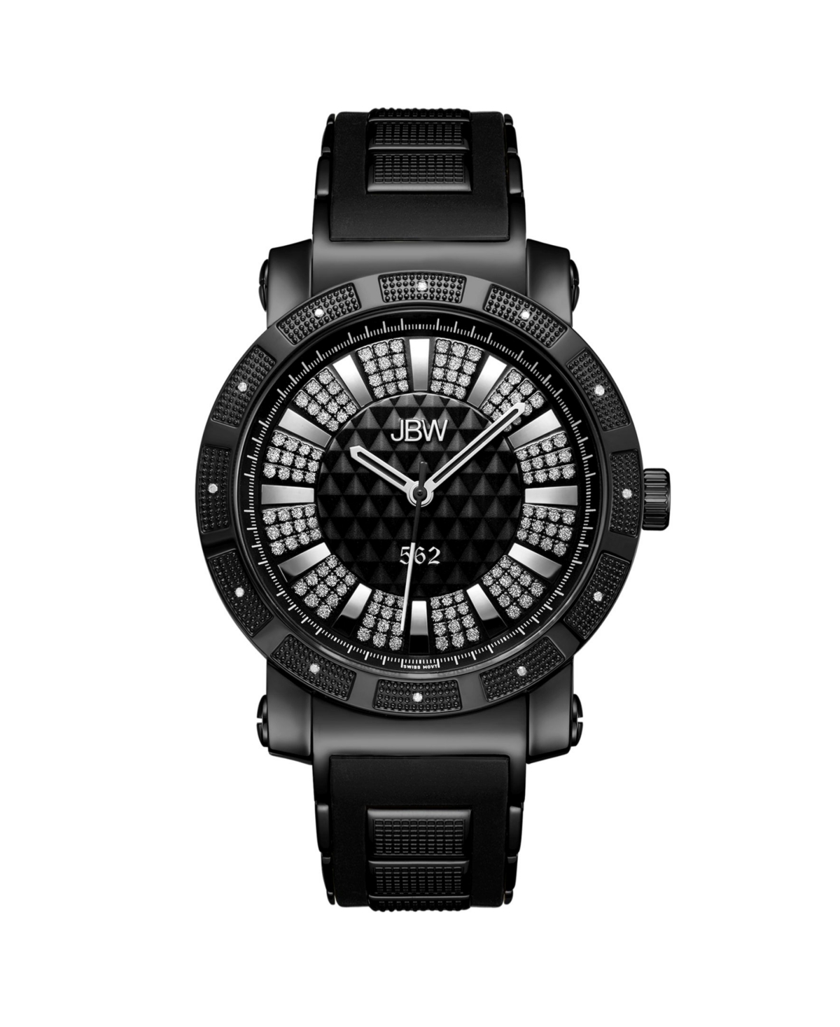 Men's "562" Diamond (1/8 ct.t.w.) Black Ion-Plated Stainless Steel Watch - Black