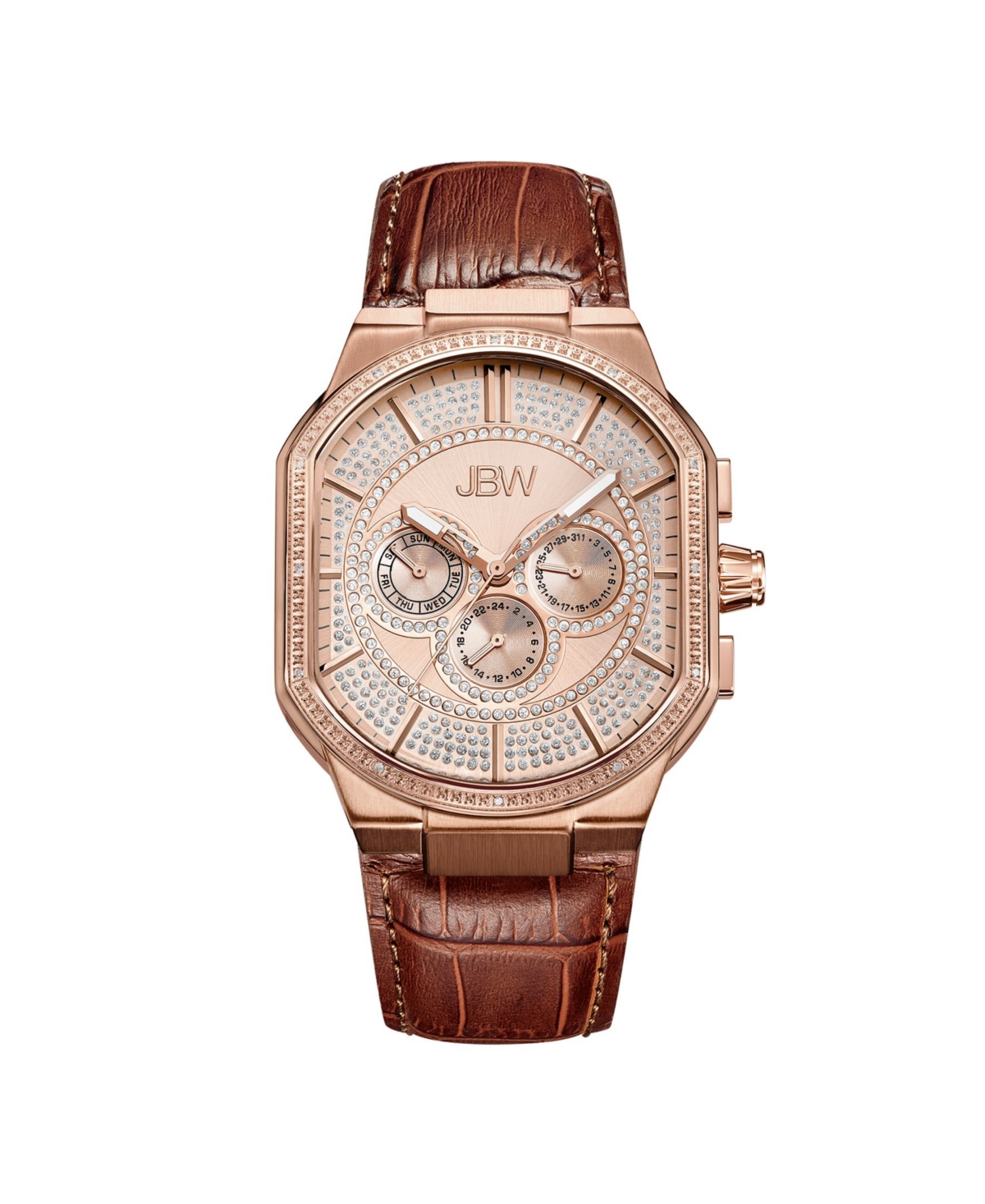 Men's Orion Diamond (1/8 ct.t.w.) 18K Rose Gold Plated Stainless Steel Watch - Gold