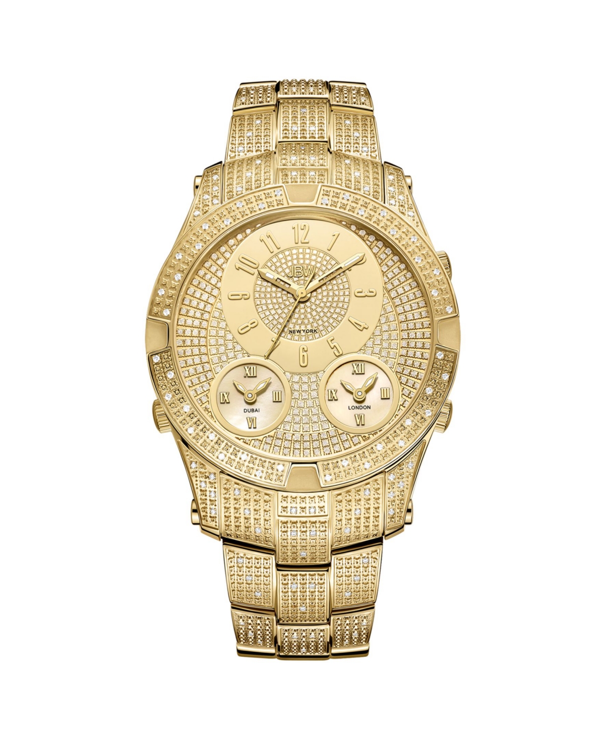 Jbw Men's Jet Setter Iii Diamond (1 ct.t.w.) 18k Gold Plated Stainless Steel Watch
