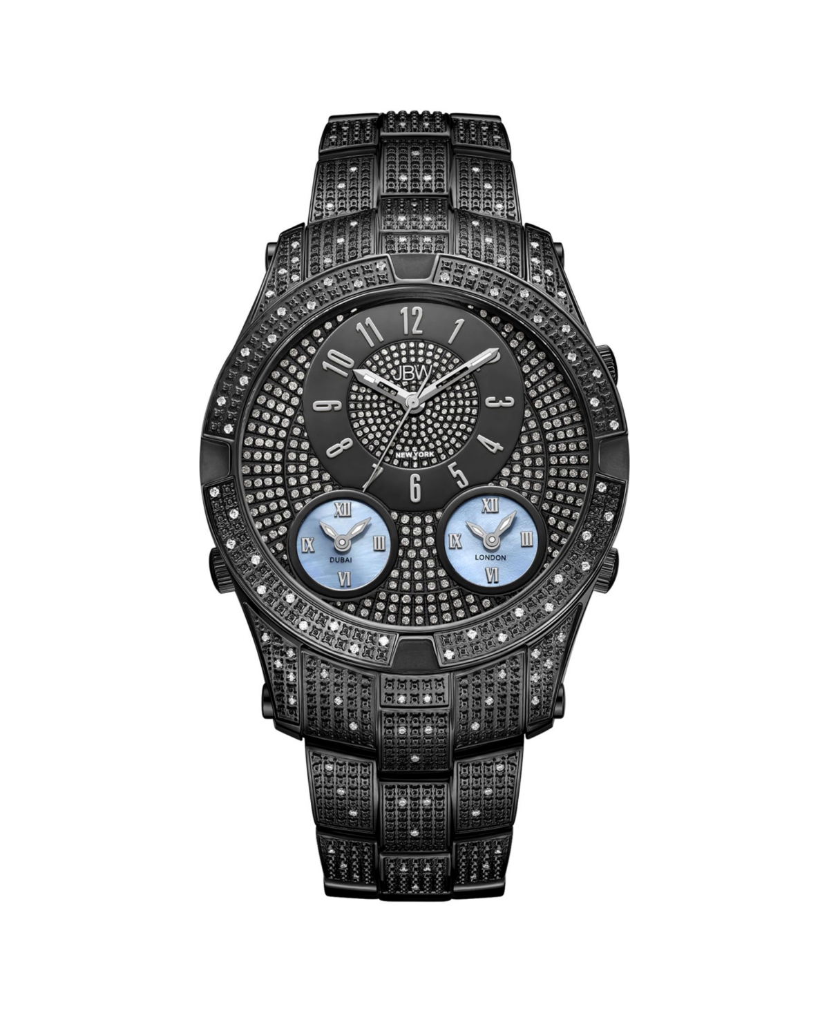 Jbw Men's Jet Setter Iii Diamond (1 ct.t.w.) Black Ion-Plated Stainless Steel Watch
