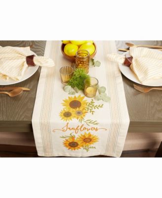 Design Imports Sunflowers Print Table Runner 14" X 72"