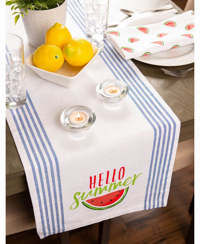 Design Imports Hello Summer Print Table Runner 14" X 72" Macy's