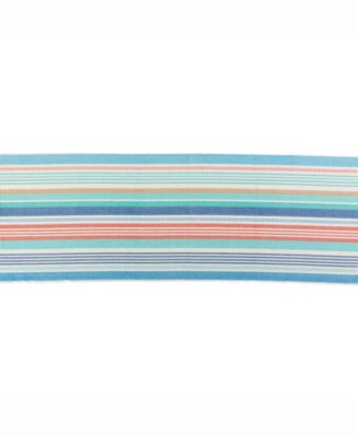 Seashore Stripe Fringed Table Runner 13" X 72"