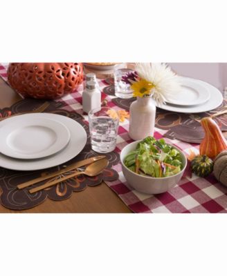 Design Imports Wine Heavyweight Check Fringed Table Runner 14" X 72"