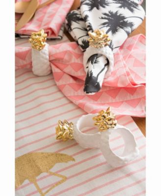 Gold Pineapple Napkin Ring Set of 4