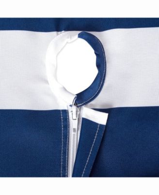 Nautical Blue Cabana Stripe Outdoor Table cloth with Zipper 52" Round