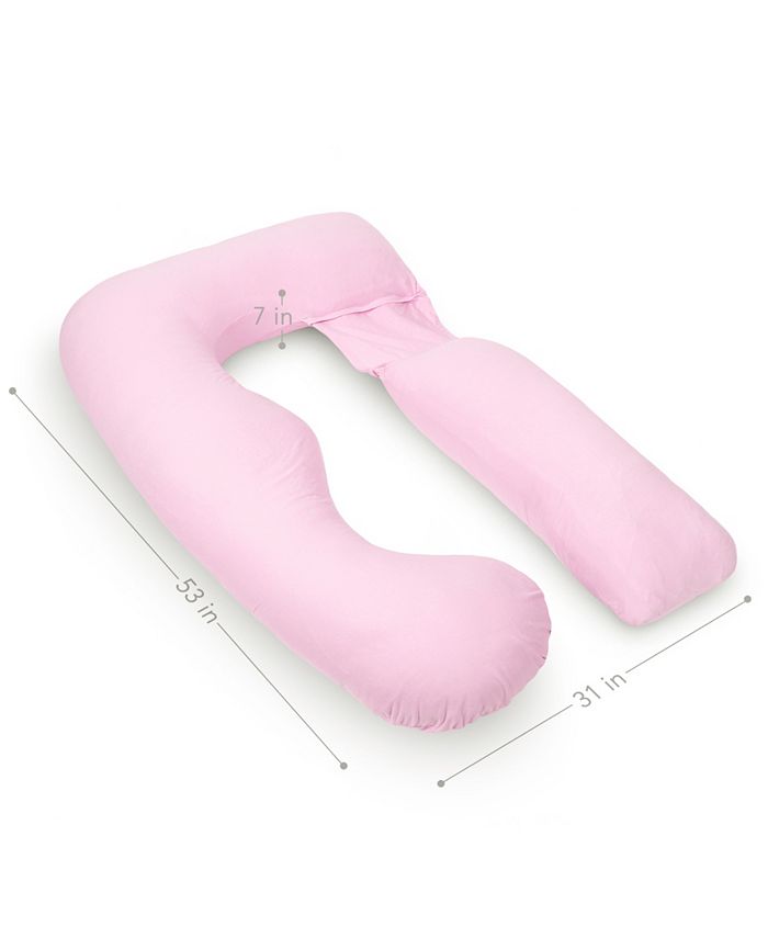 PharMeDoc Pregnancy Pillow with Jersey Cover, U Shaped Full Body Pillow