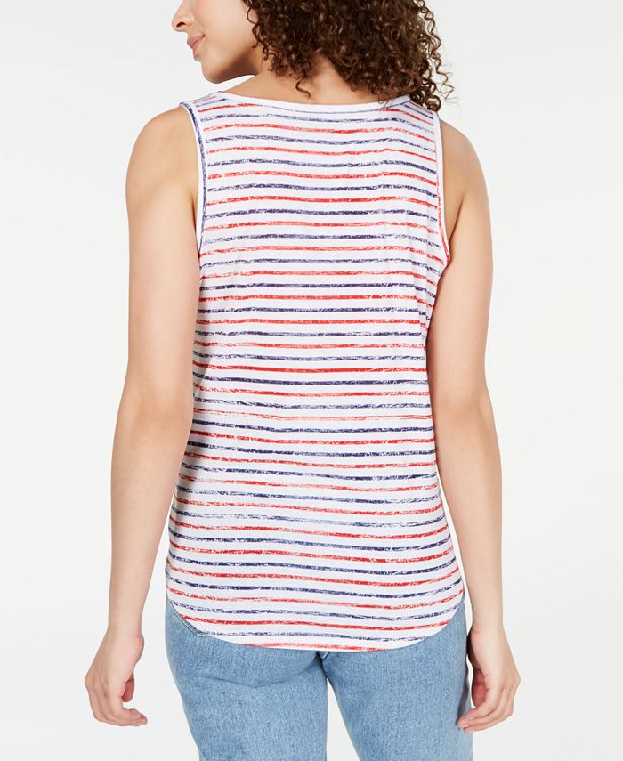 Rebellious One Juniors' Striped Tie-Front Tank Top - Macy's