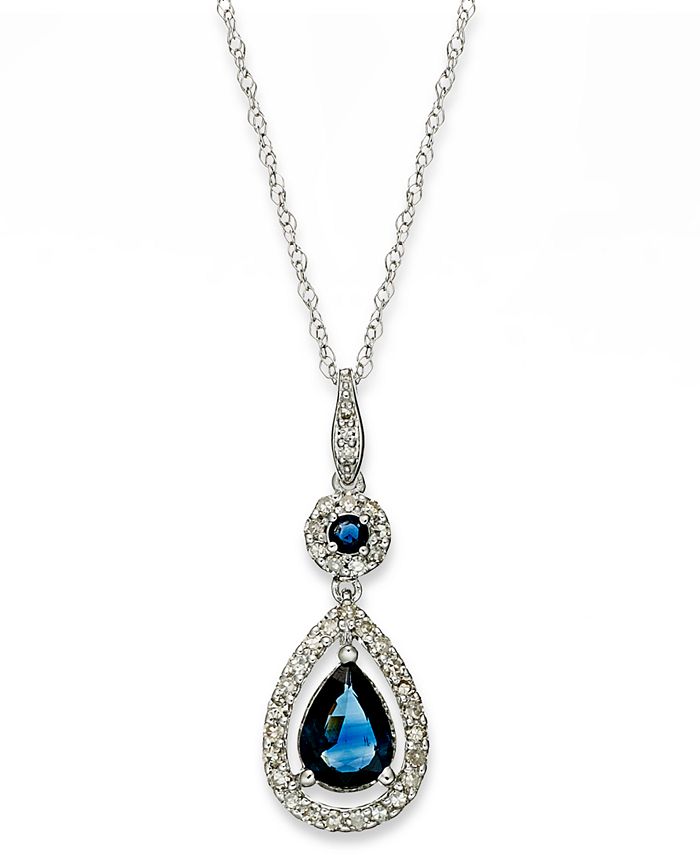 Macy's blue sale sapphire necklace