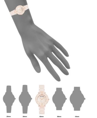 Genuine Mother of Pearl Dial with Cubic Zirconia Crystals Watch