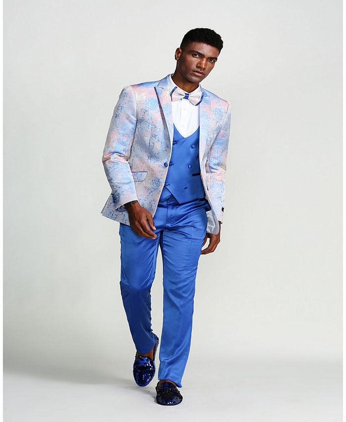 Tazzio Men's Print Design Peak Lapel Slim Fit Suit - Macy's