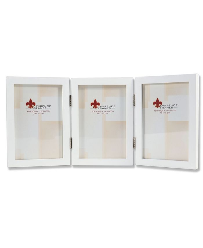 Lawrence Frames Hinged Triple White Wood Picture Frame Gallery