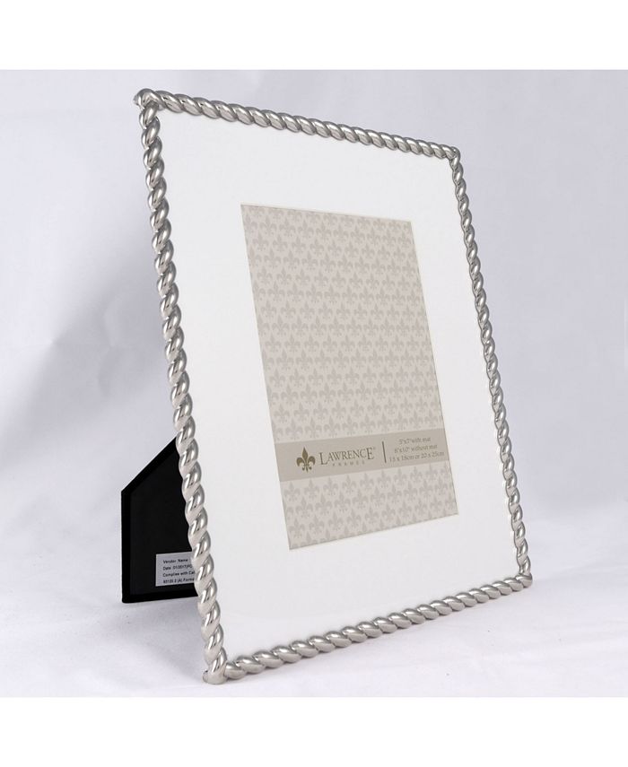 Lawrence Frames 710080 Silver Metal Rope 8x10 Matted For Picture Frame