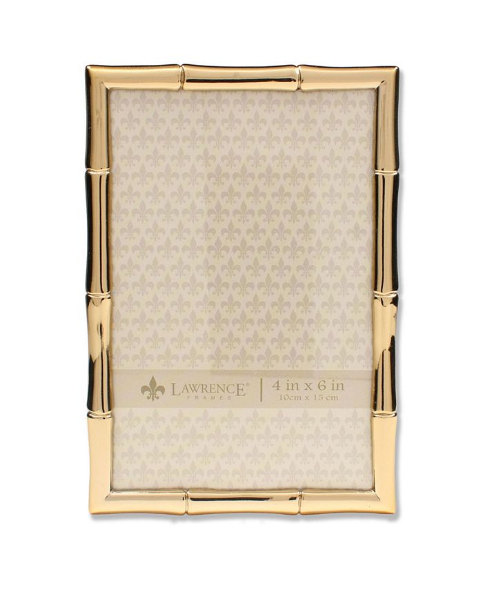 Lawrence Frames Gold Metal Picture Frame with Bamboo Design - 4 x 6 - Gold - No Size