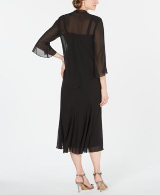 R&M Richards Sleeveless Beaded V-Neck Dress and Jacket