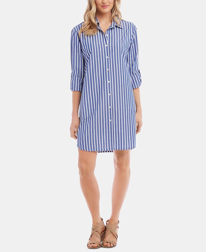 Karen Kane Striped Shirtdress - Macy's