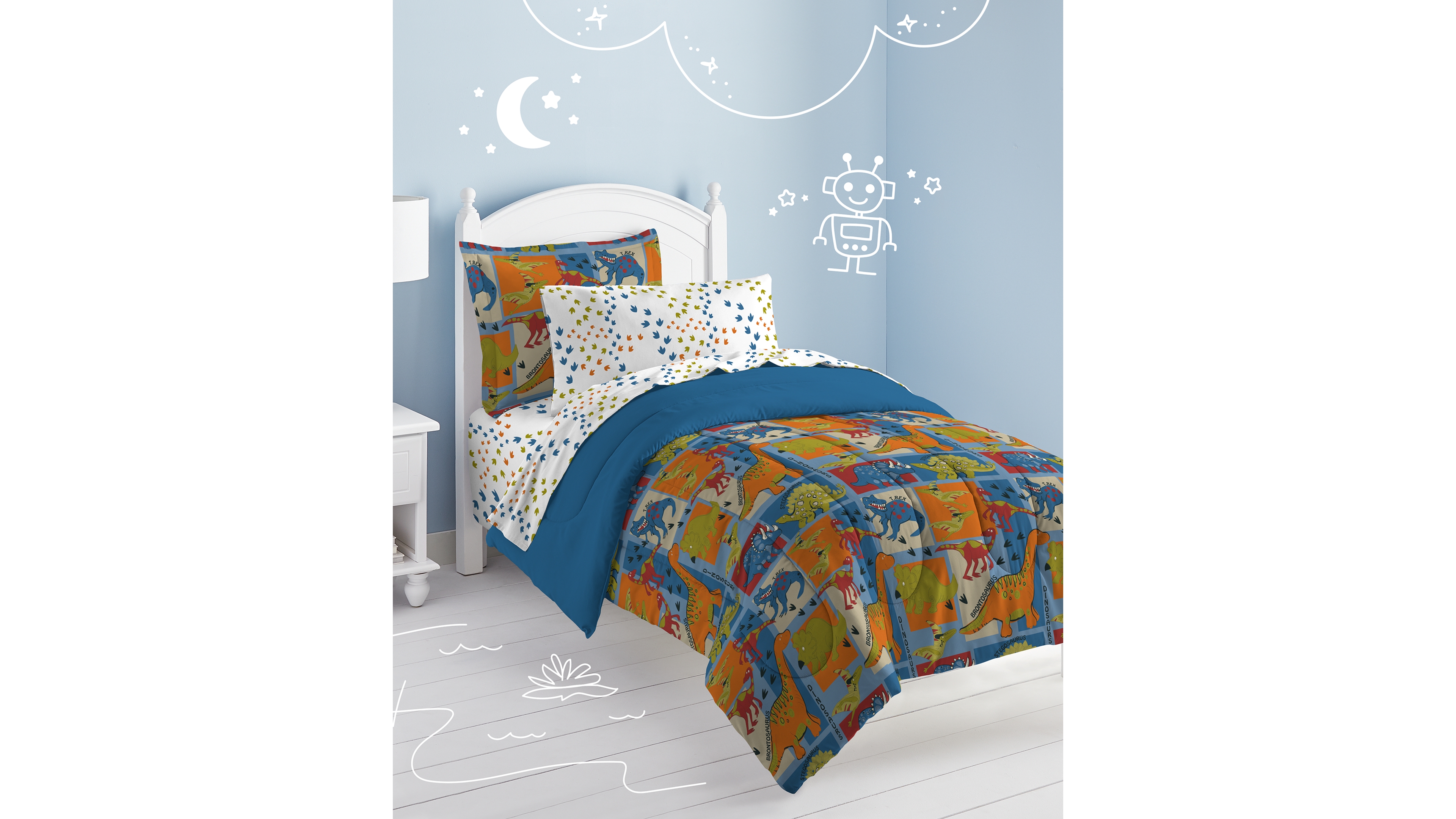 Dream Factory Dino Blocks Twin Comforter Set