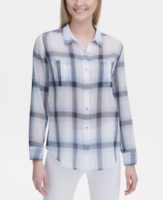 Plain Crinkle Button Up Shirt main image 1