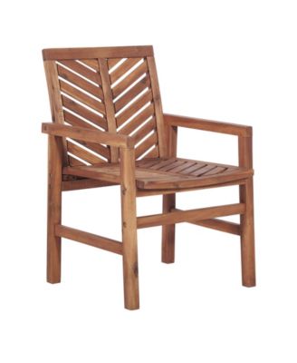 Patio Wood Chairs, Set Of 2