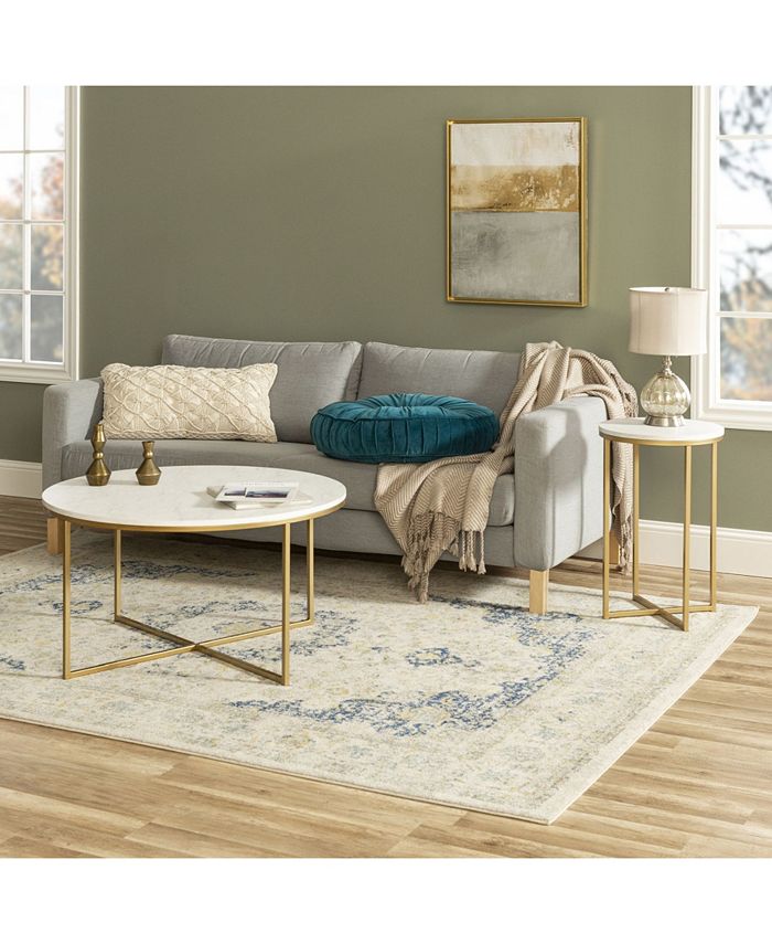 Walker edison discount round coffee table