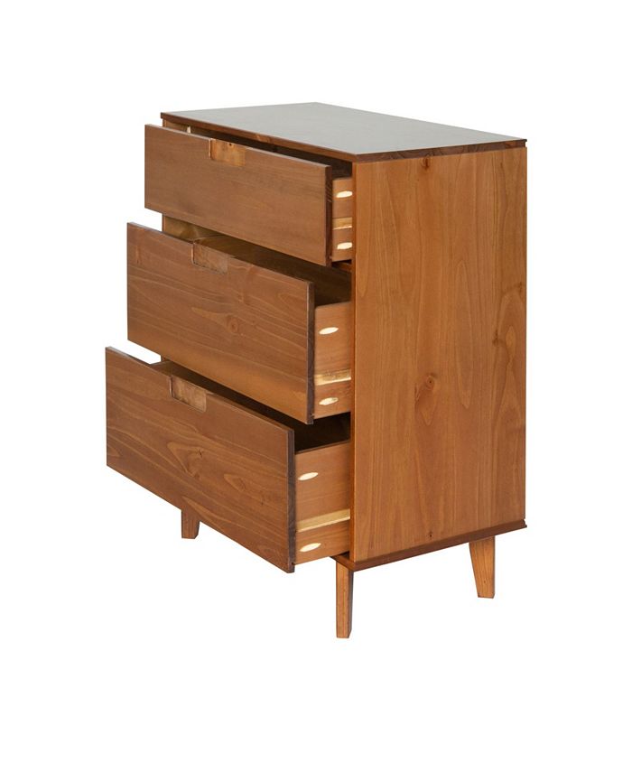 Walker Edison 3 Drawer Mid Century Modern Wood Dresser Macy's