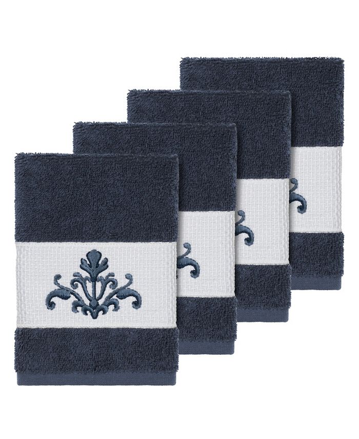 Linum Home - Turkish Cotton Scarlet 4-Pc. Embellished Washcloth Set