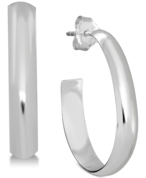 image of Essentials Polished Oblong Small Hoop Earrings s