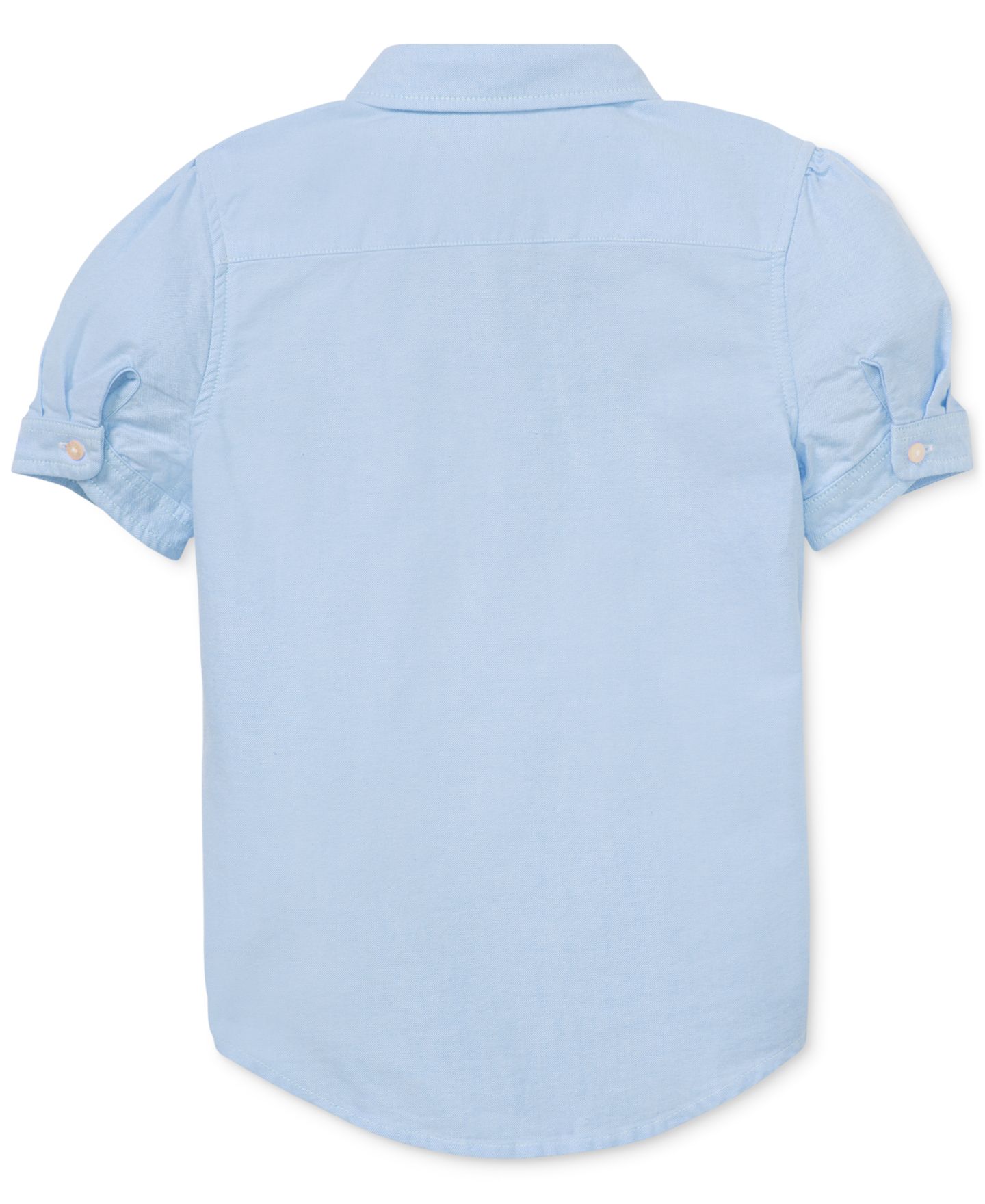 Рубашка Polo Ralph Lauren Short-Sleeve Solid Oxford Shirt для девочек, цвет: Синий — фото 5