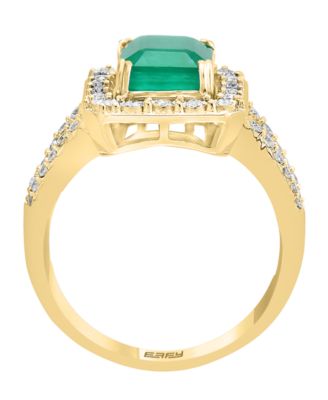 EFFY&reg; Emerald (2-1/5 ct. t.w.) & Diamond (1/2 ct. t.w.) Ring in 14k White Gold & 14k Yellow Gold