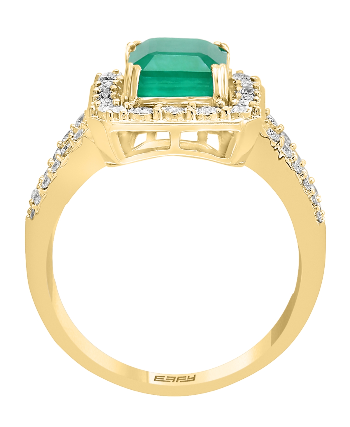 Effy Collection Effy Emerald (2-1/5 Ct. T.w.) & Diamond (1/2 Ct. T.w.) Ring In 14k White Gold & 14k Yellow Gold In Multi