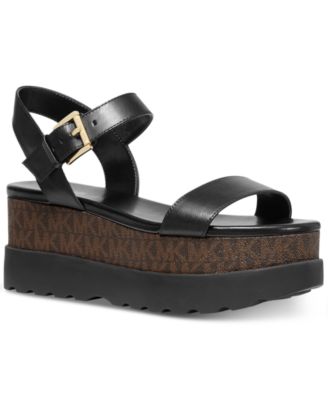 marlon leather and logo flatform sandal