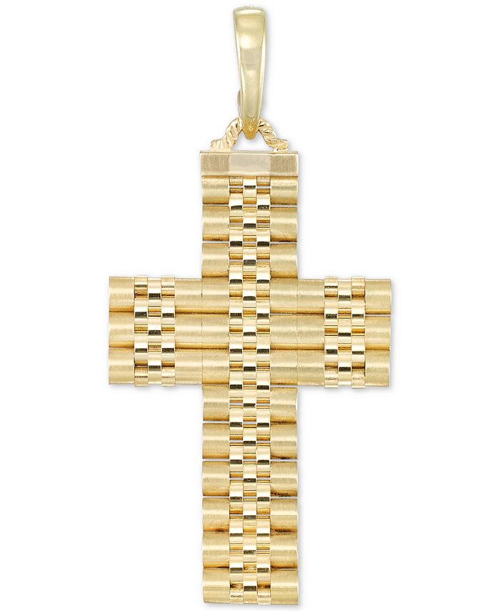Mens italian gold cross necklace clearance