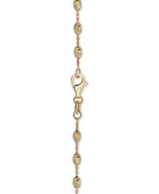 Diamond Cut Oval Bead, 18" Chain Necklace (2-5/8mm) in 14k Gold, Made in Italy