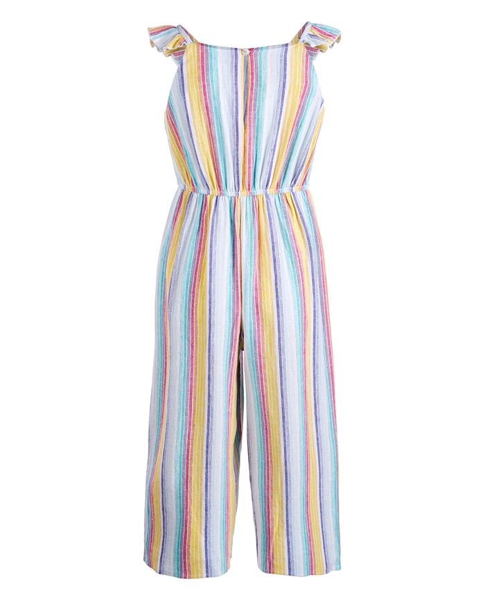 Sequin Hearts Big Girls Striped Linen Jumpsuit - Macy's