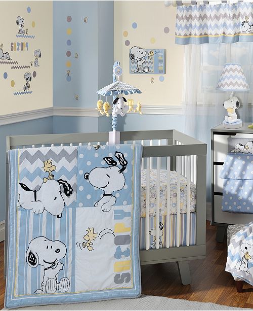 Lambs Ivy My Little Snoopy Nursery 4 Piece Baby Crib Bedding