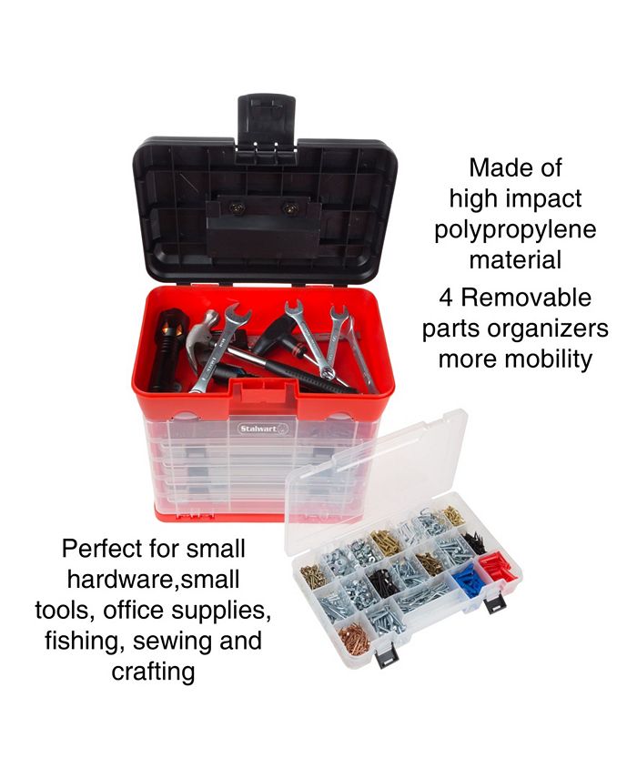 Trademark Global Storage and Tool Box Durable organizer Utility Box 4 Drawers with 19