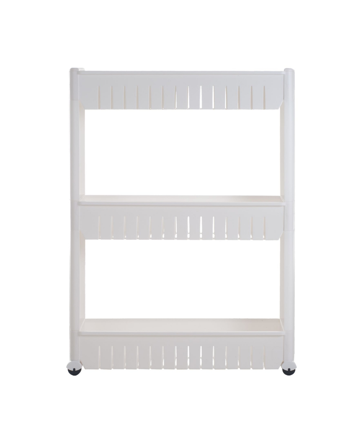 Everyday Home 3 Tier Slide Out Laundry Cart on Rollers - Only 5" Wide - White