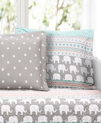 Lush Décor - Elephant Stripe Turquoise/Pink 6Pc Daybed Cover Set 39x75