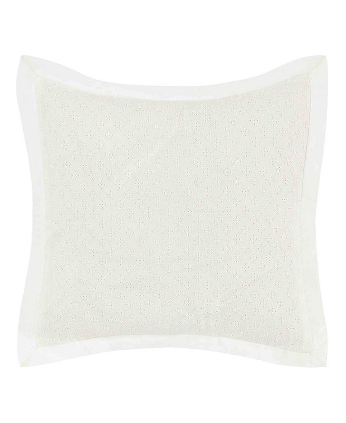 Laura Ashley Mila Eyelet Decorative Pillow, 16" x 16" Macy's