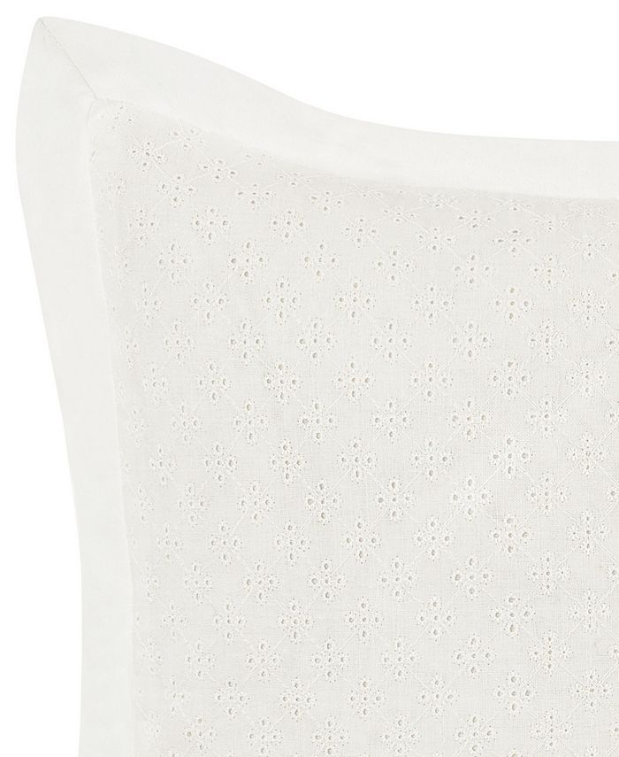 Laura Ashley Mila Eyelet Decorative Pillow, 16" x 16" Macy's