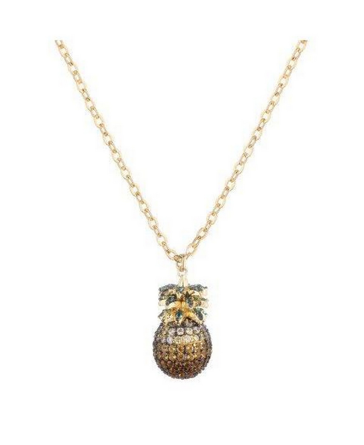 Cubic Zirconia Pineapple Necklace - Gold