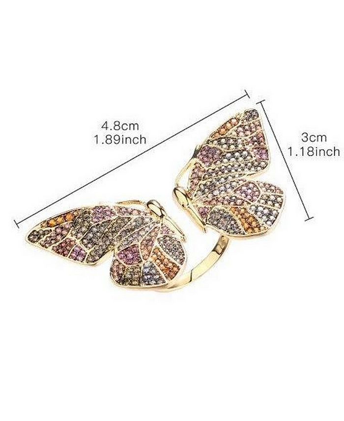 nOir Multi-Colored Cubic Zirconia Butterfly Wing Ring - Macy's