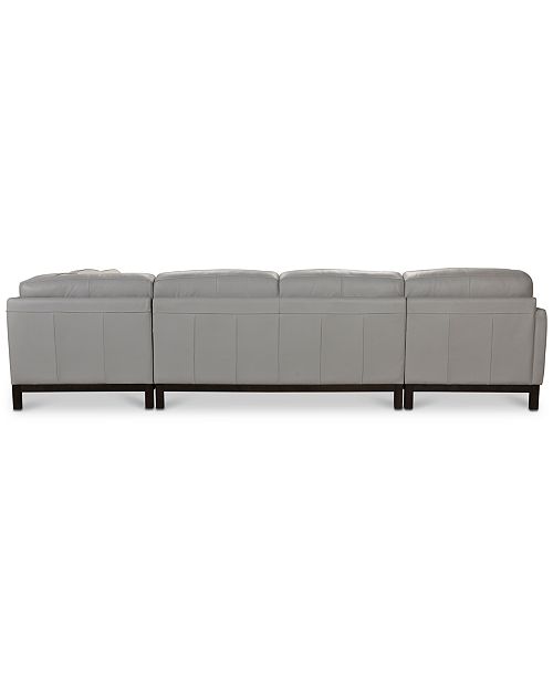 Furniture Virton 136" 4Pc. Leather Chaise Sectional Sofa, Created for