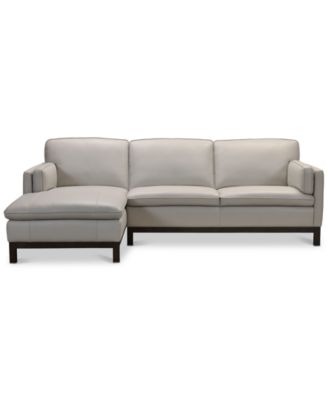 CLOSEOUT! Virton 2-Pc. Leather Chaise Sectional Sofa, Created for Macy's