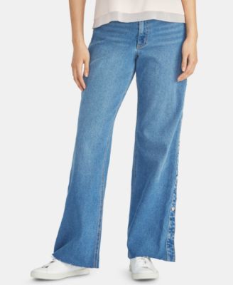 RACHEL Rachel Roy - Snap-Side Raw-Hem Jeans