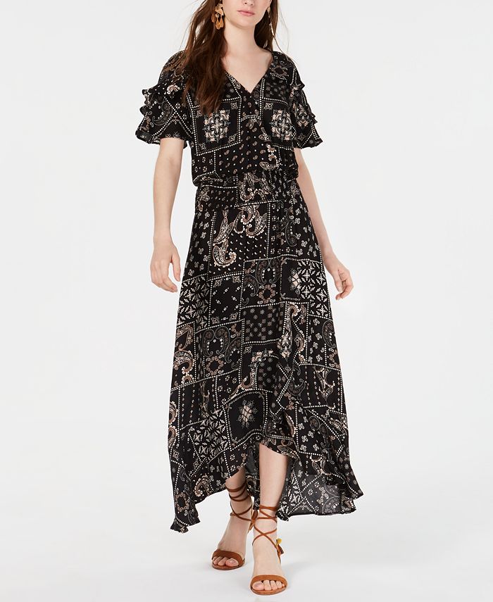 American Rag Juniors' Printed Wrap-Front Maxi Dress, Created for Macy's ...