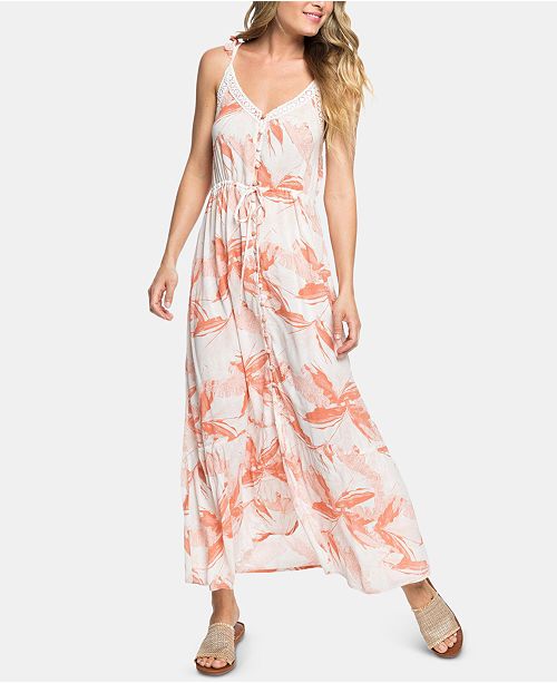 Roxy Juniors Floral Print Lace Trim Maxi Dress Reviews