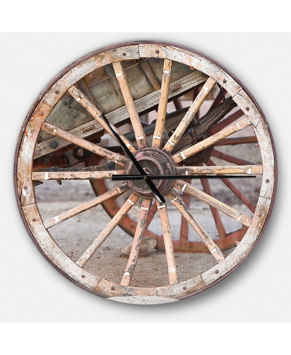 Designart Oversized Farmhouse Round Metal Wall Clock